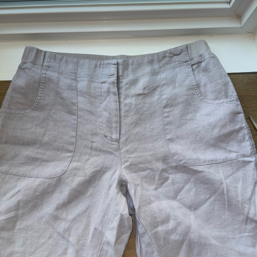 Orvis  Women’s Gray Chinos Classic Straight-Leg 100% Linen Pants size 8 - Picture 3 of 10